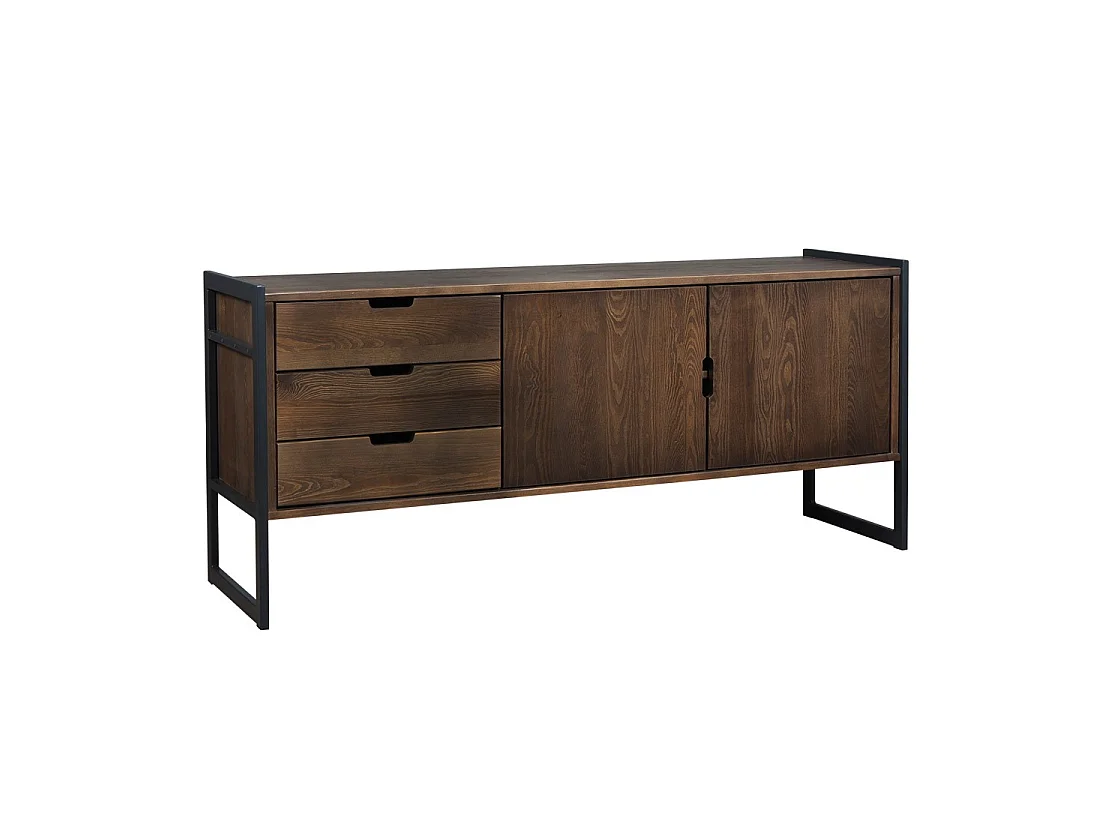 Komoda z drewna litego Loft wood 164 cm, kolor brązowy