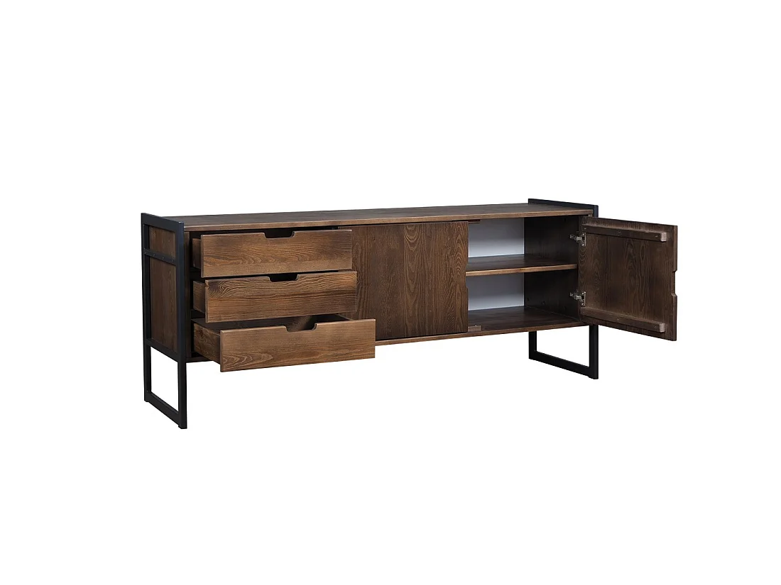Komoda z drewna litego Loft wood 164 cm, kolor brązowy