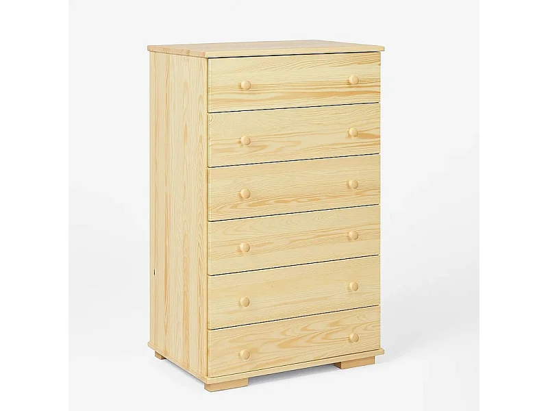 Komoda z drewna litego 75 cm Modern 4 szuflady, sosnowa