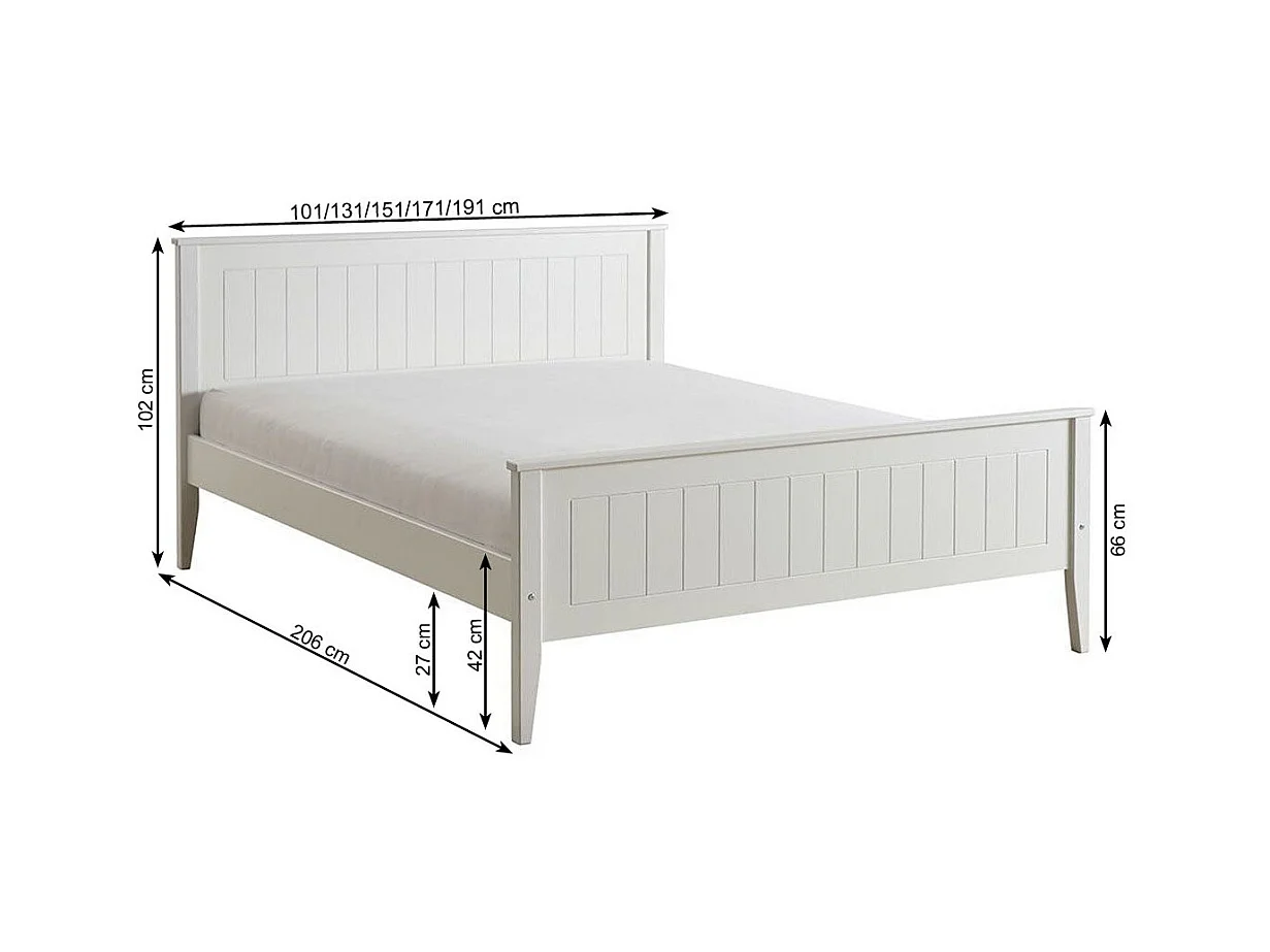 Łóżko 120x200 drewniane Siena, sosnowe