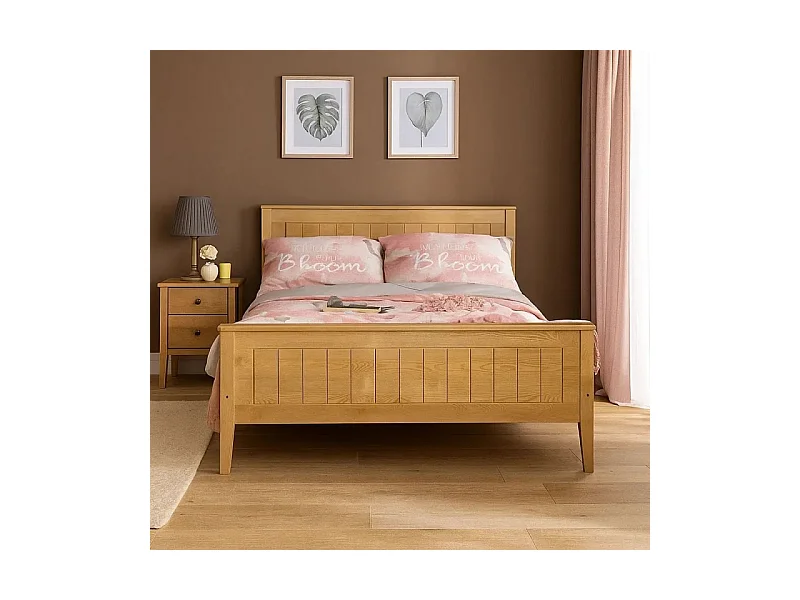 Łóżko 160x200 drewniane Siena, kolor dębowy