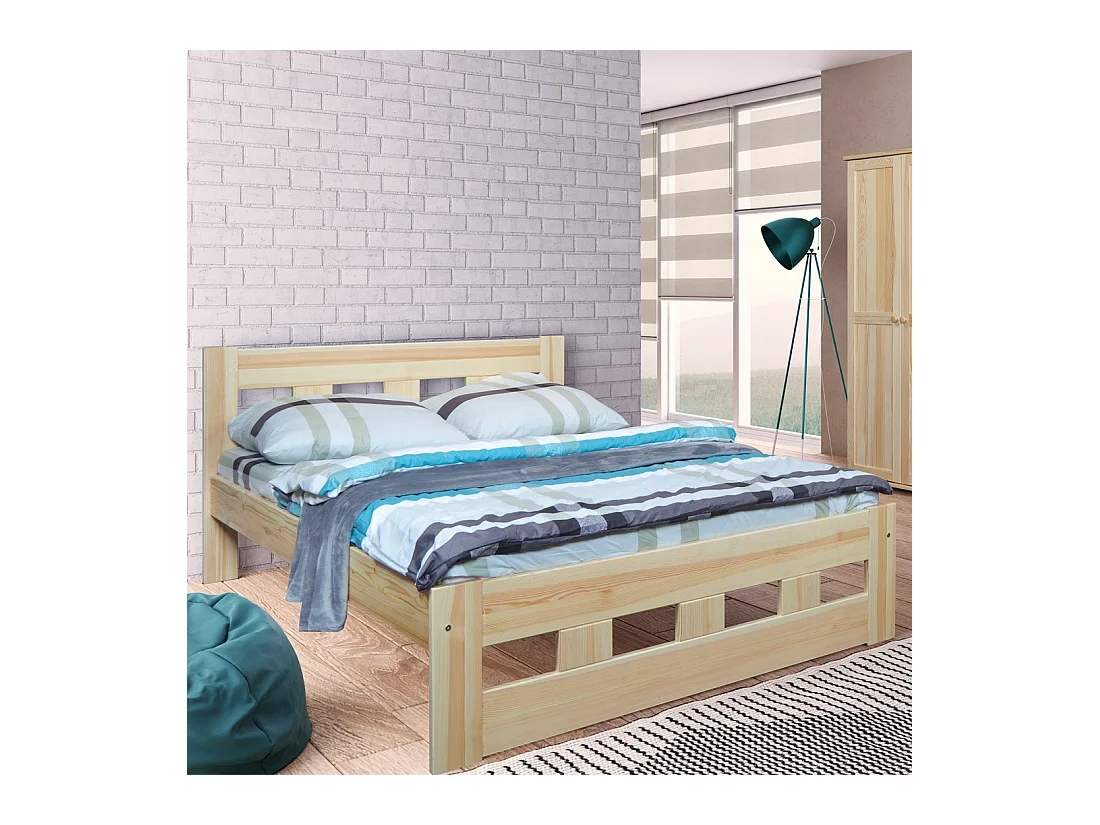 Łóżko 120x200 drewniane Bond, sosnowe