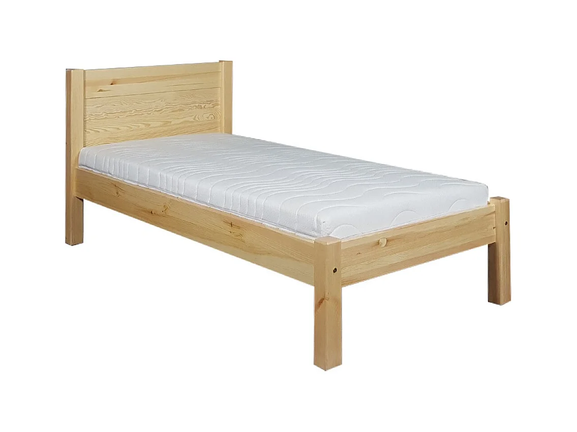 Łóżko 90x200 drewniane Classic tył równy, sosnowe