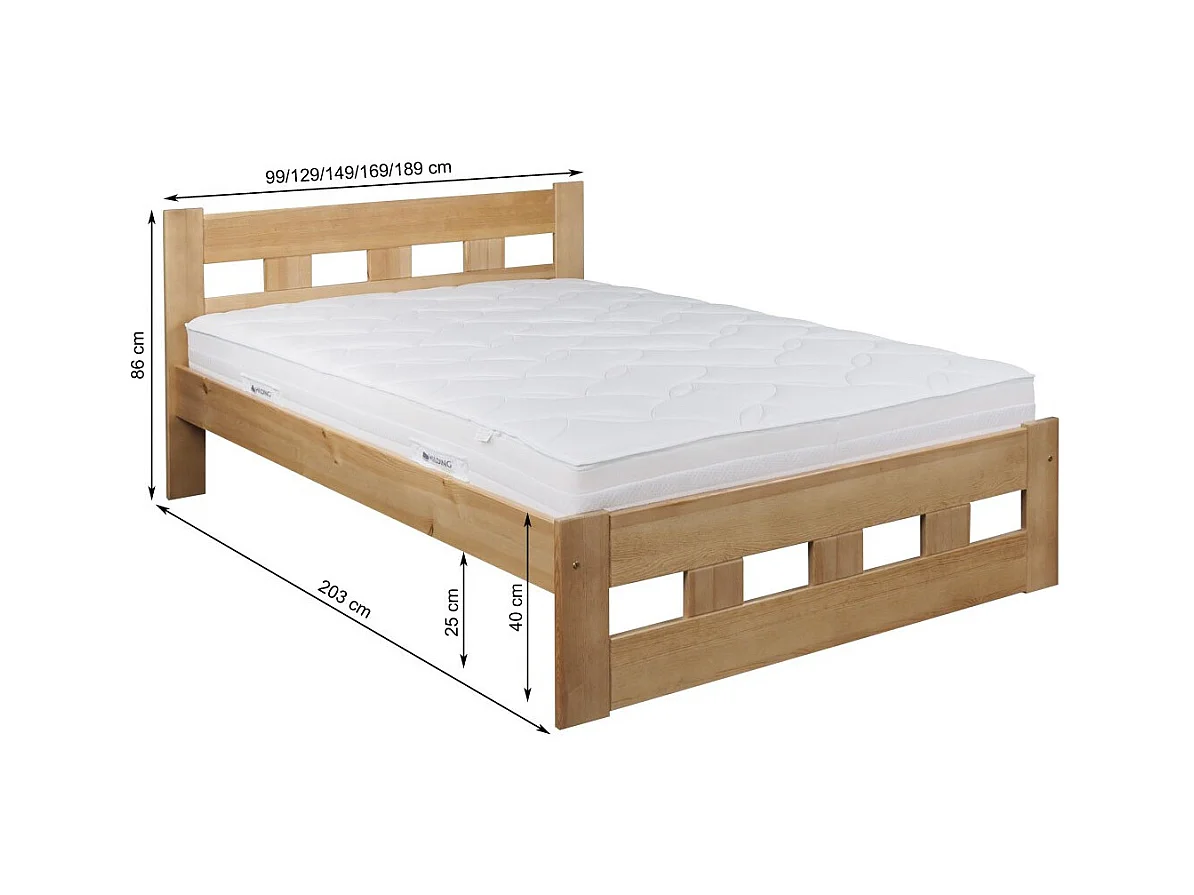 Łóżko 160x200 drewniane Bond, sosnowe