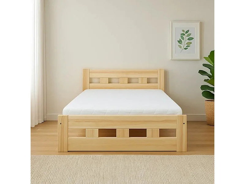 Łóżko 160x200 drewniane Bond, sosnowe