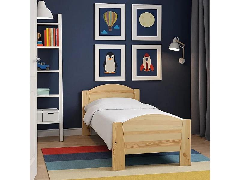 Łóżko 90x200 drewniane Miki, sosnowe