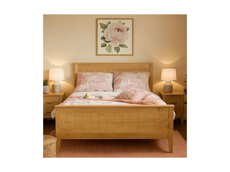 Łóżko 120x200 drewniane Siena, kolor dębowy