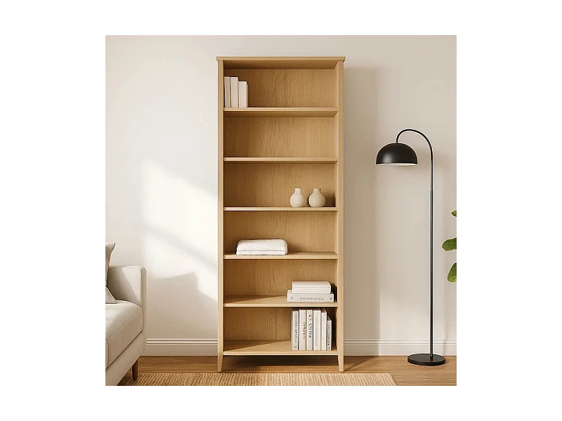 Regał drewniany 188x78 cm z półkami Colorado, kolor dębowy