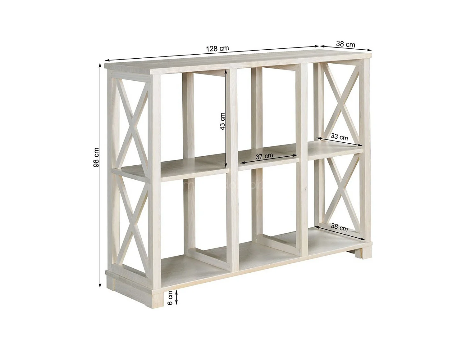 Regał drewniany Retro I prowansalski z krzyżami i półkami,  kolor kasztan