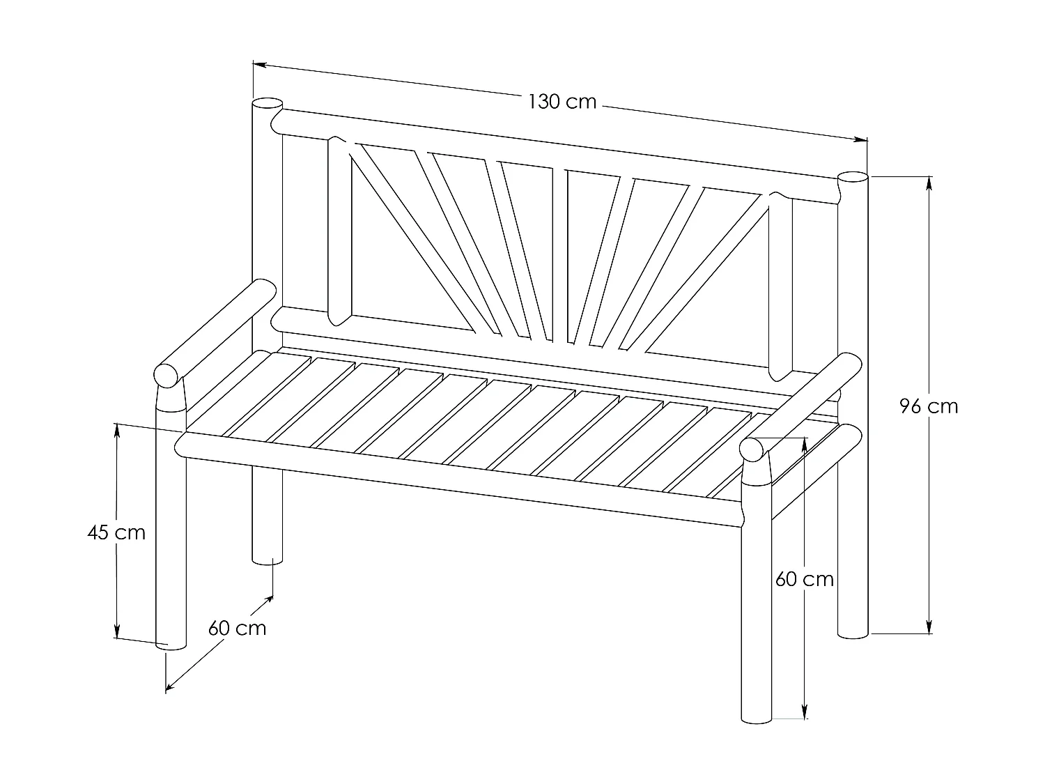 Banc de jardin en teck - Naturel clair - TULUM de MYLIA