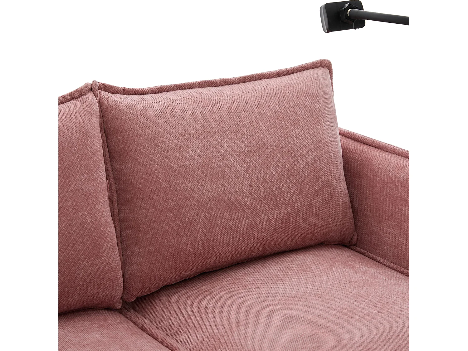 Canapé 2 places rose - Canapé avec poches latérales de rangement et support pour téléphone - pour salon et chambre