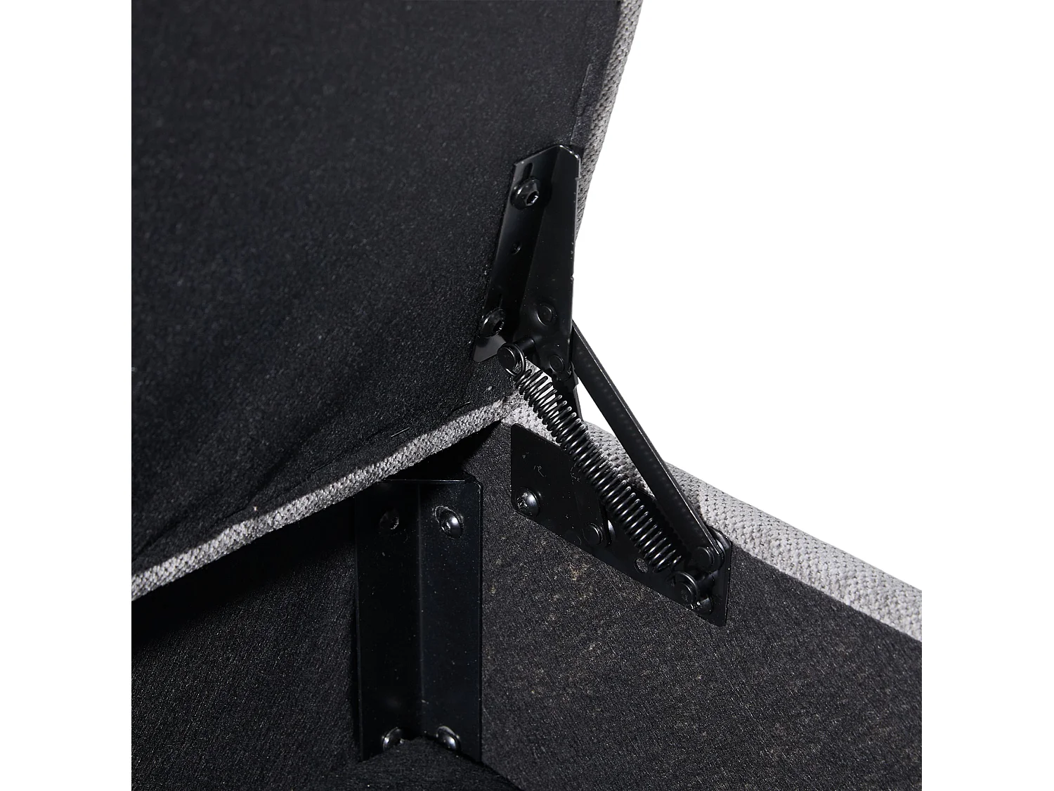 Canapé droit gris - Canapé avec poches latérales et repose-pieds de rangement - pour salon et chambre