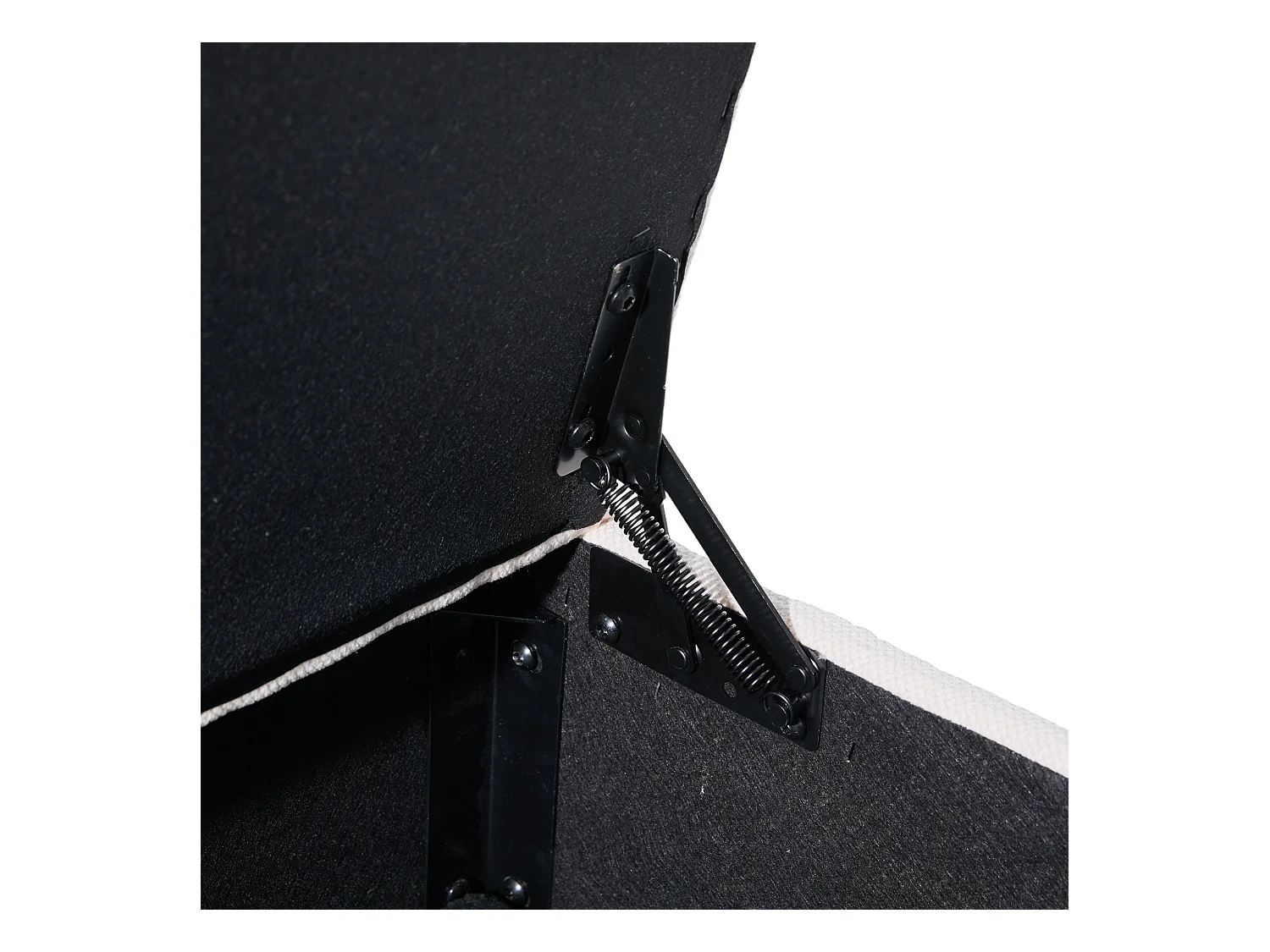 Canapé droit beige - Canapé avec poches latérales et repose-pieds de rangement - pour salon et chambre