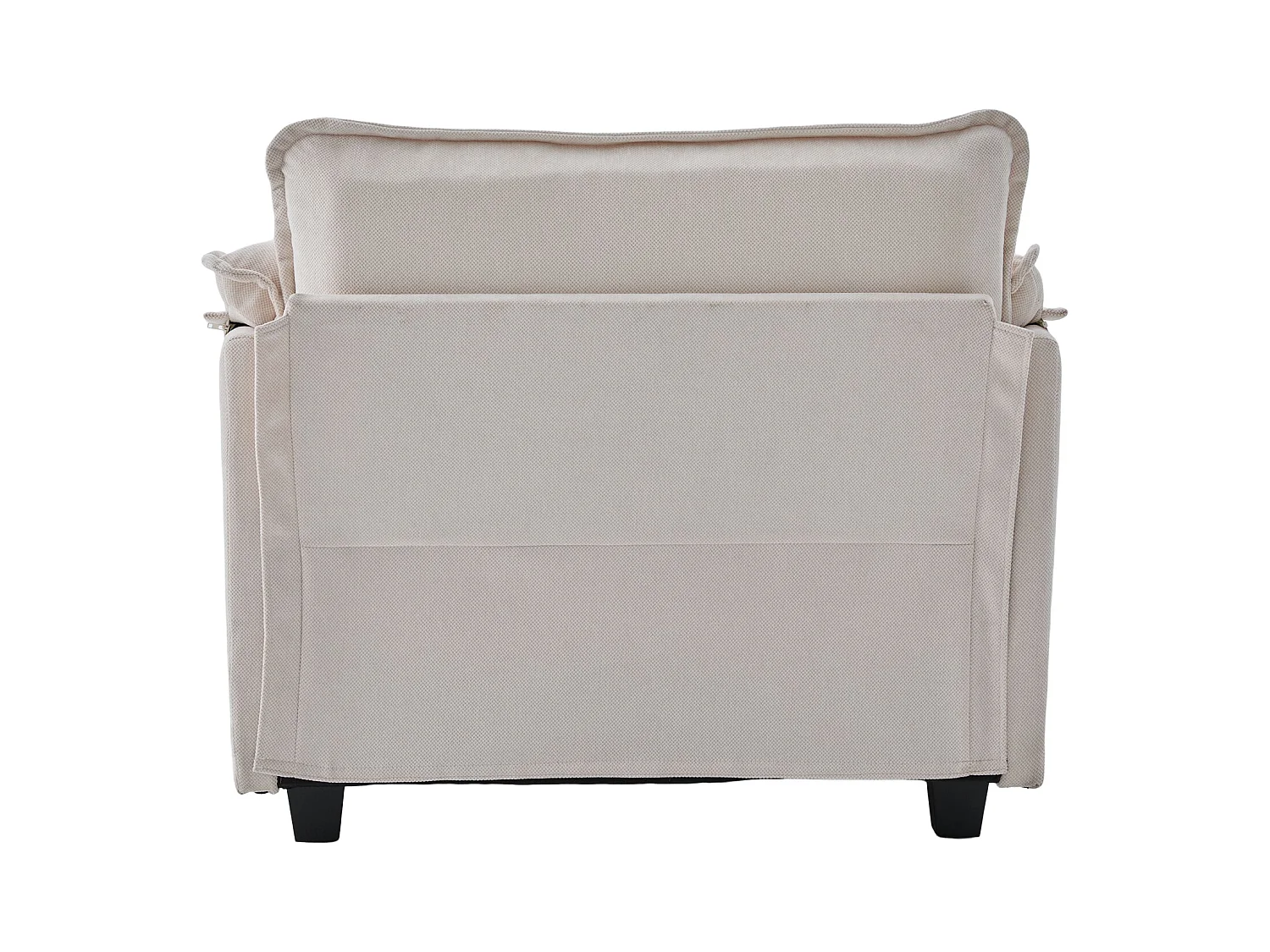 Canapé droit beige - Canapé avec poches latérales et repose-pieds de rangement - pour salon et chambre
