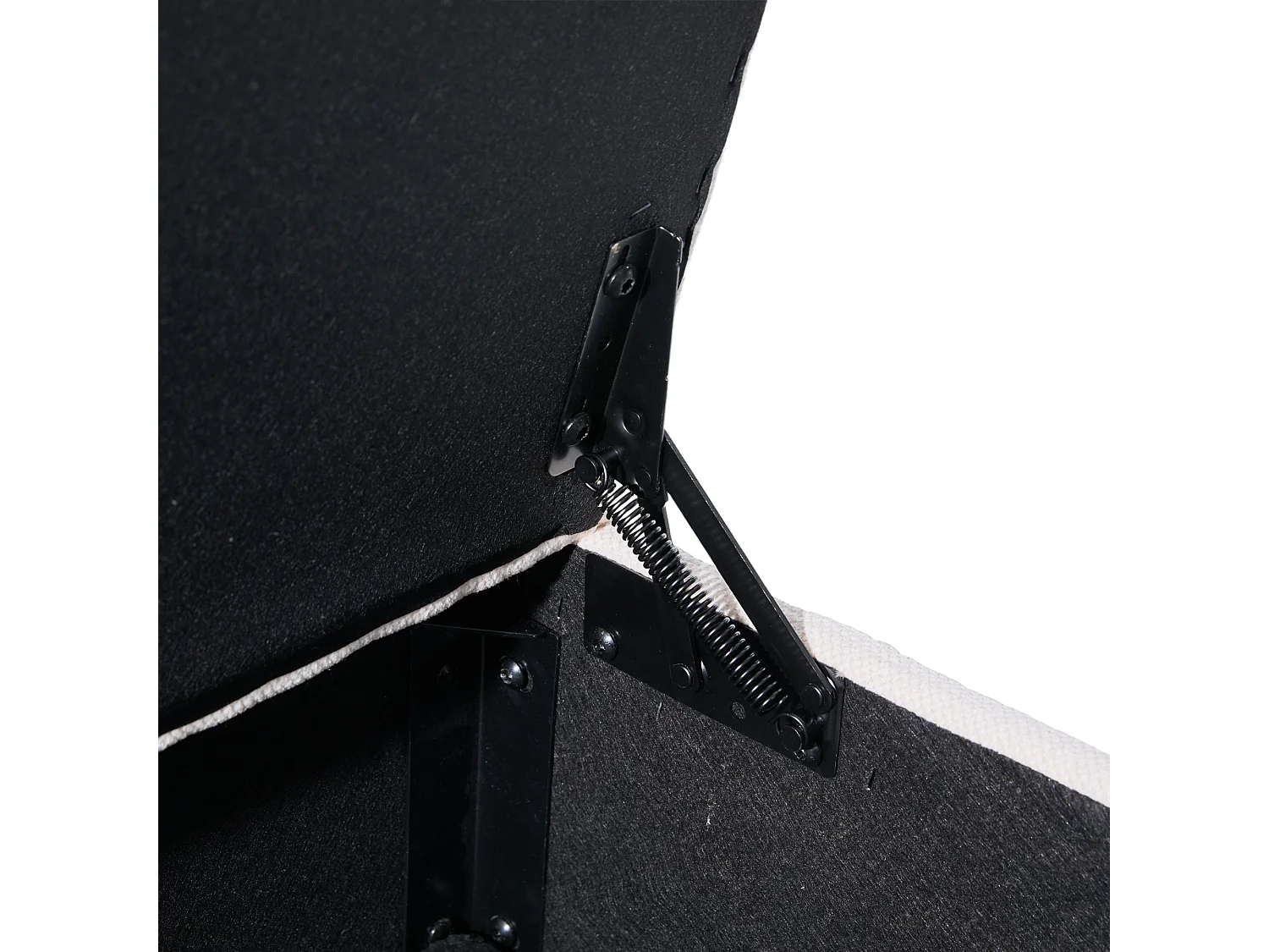 Canapé droit beige - Canapé avec poches latérales et repose-pieds de rangement - pour salon et chambre