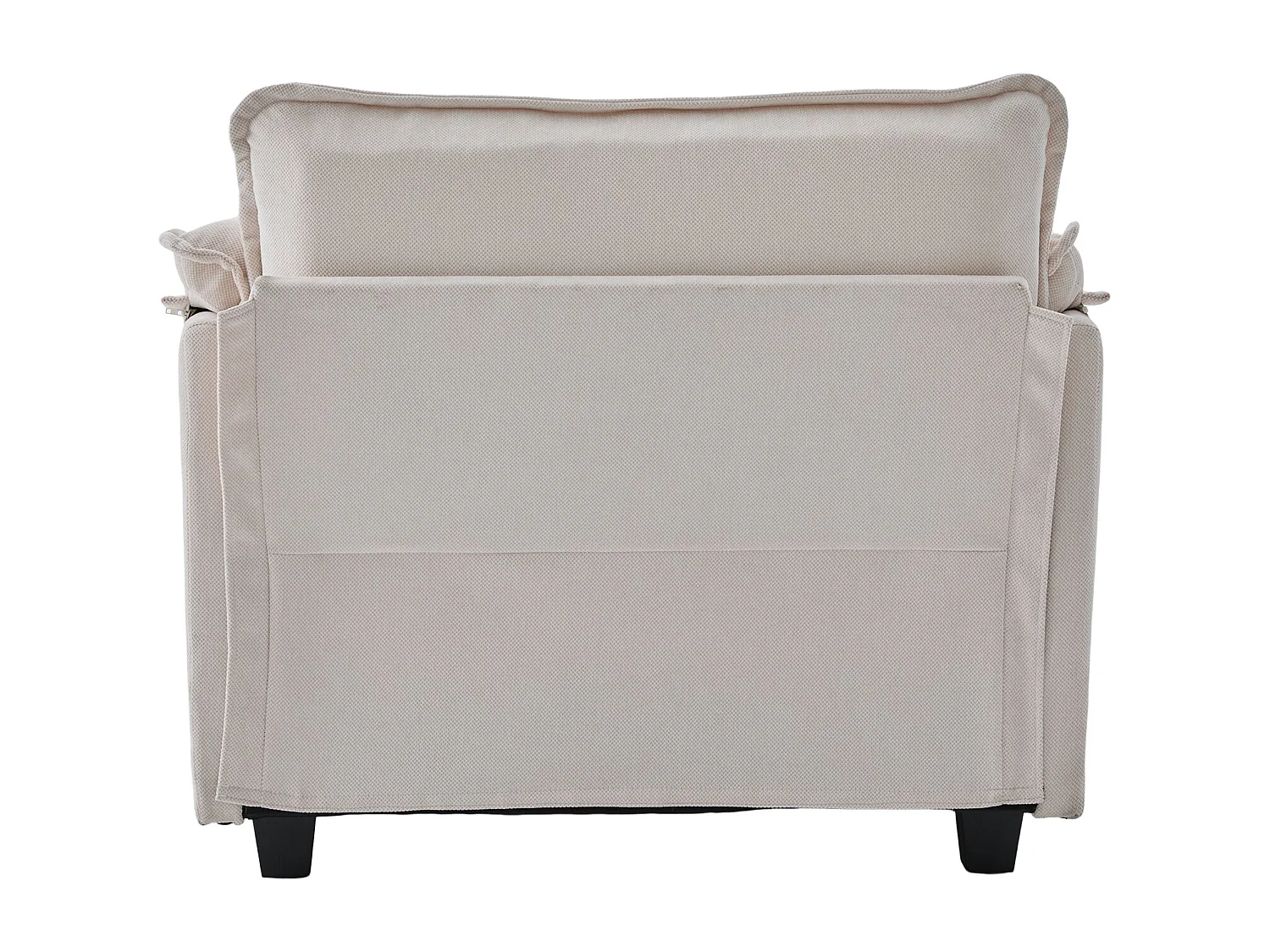 Canapé droit beige - Canapé avec poches latérales et repose-pieds de rangement - pour salon et chambre