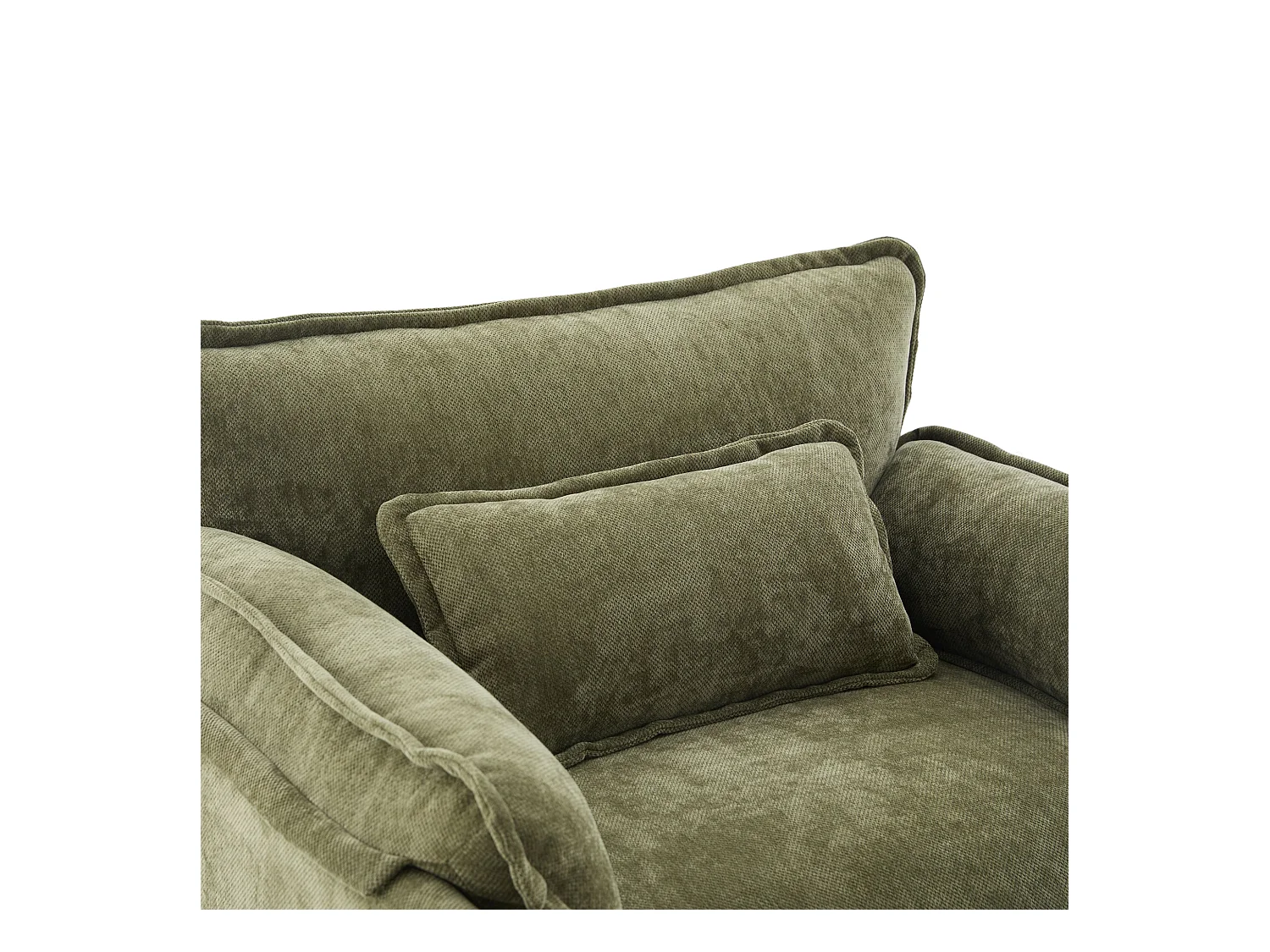 Canapé droit vert - Canapé avec poches latérales et repose-pieds de rangement - pour salon et chambre