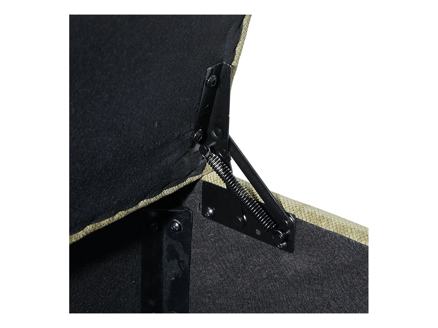 Canapé droit vert - Canapé avec poches latérales et repose-pieds de rangement - pour salon et chambre