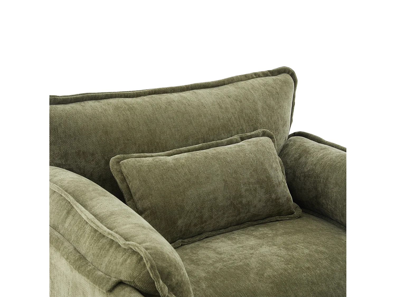 Canapé droit vert - Canapé avec poches latérales et repose-pieds de rangement - pour salon et chambre