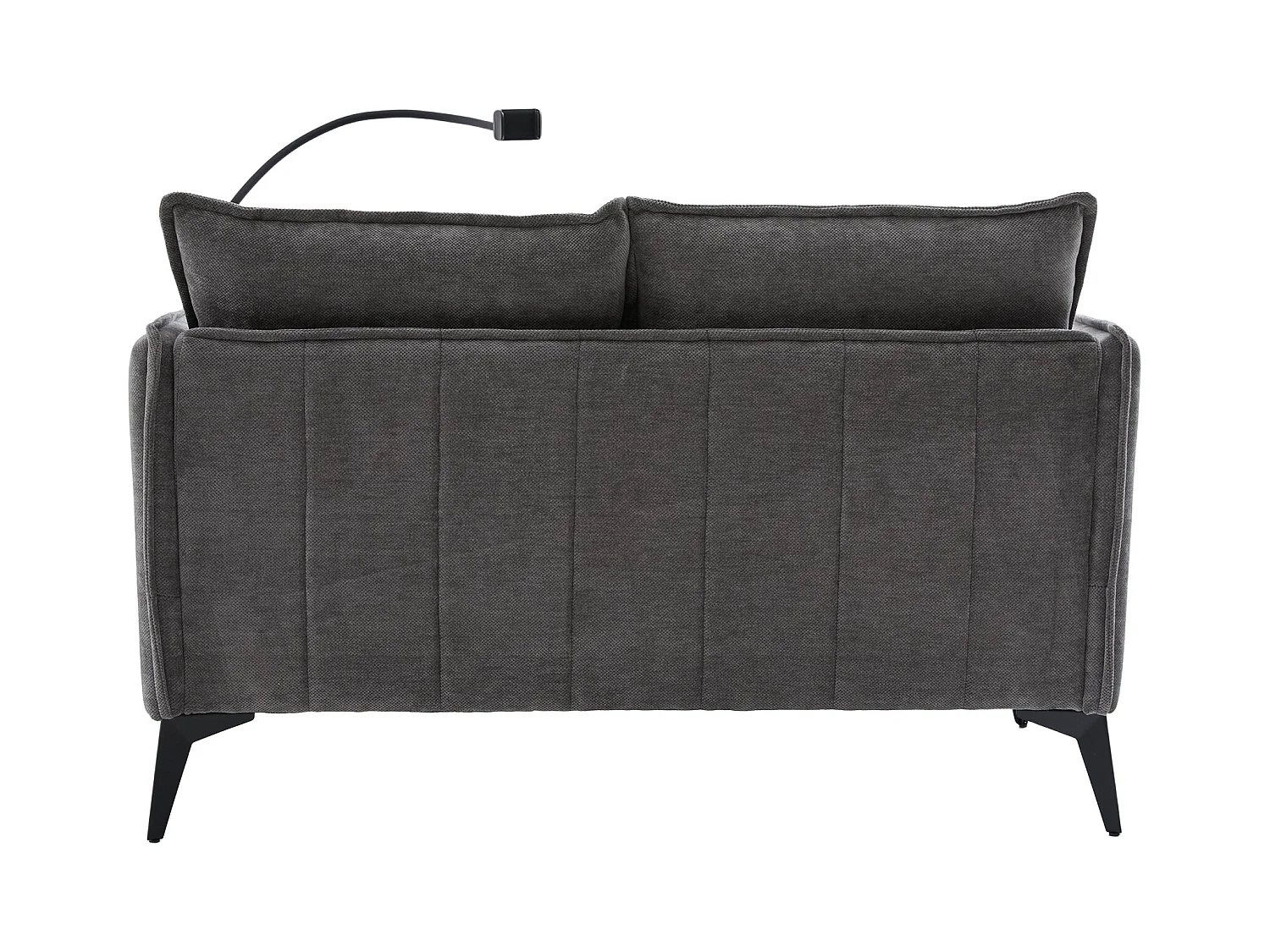 Canapé 2 places gris - Canapé avec poches latérales de rangement et support pour téléphone - pour salon et chambre