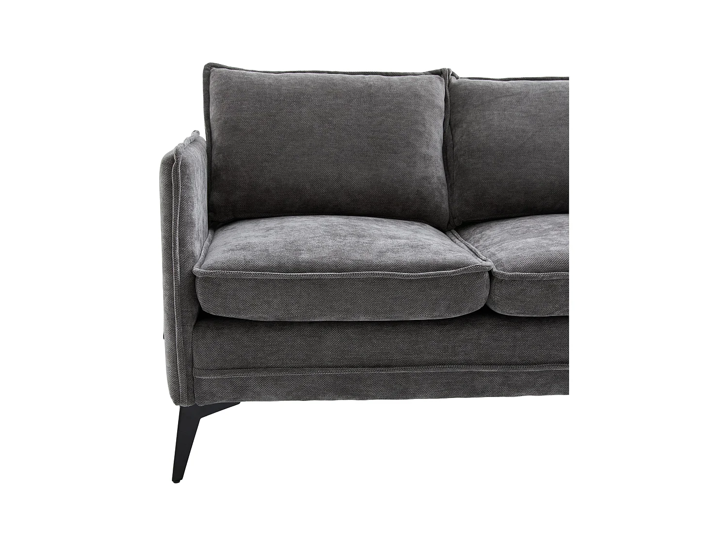 Canapé 2 places gris - Canapé avec poches latérales de rangement et support pour téléphone - pour salon et chambre