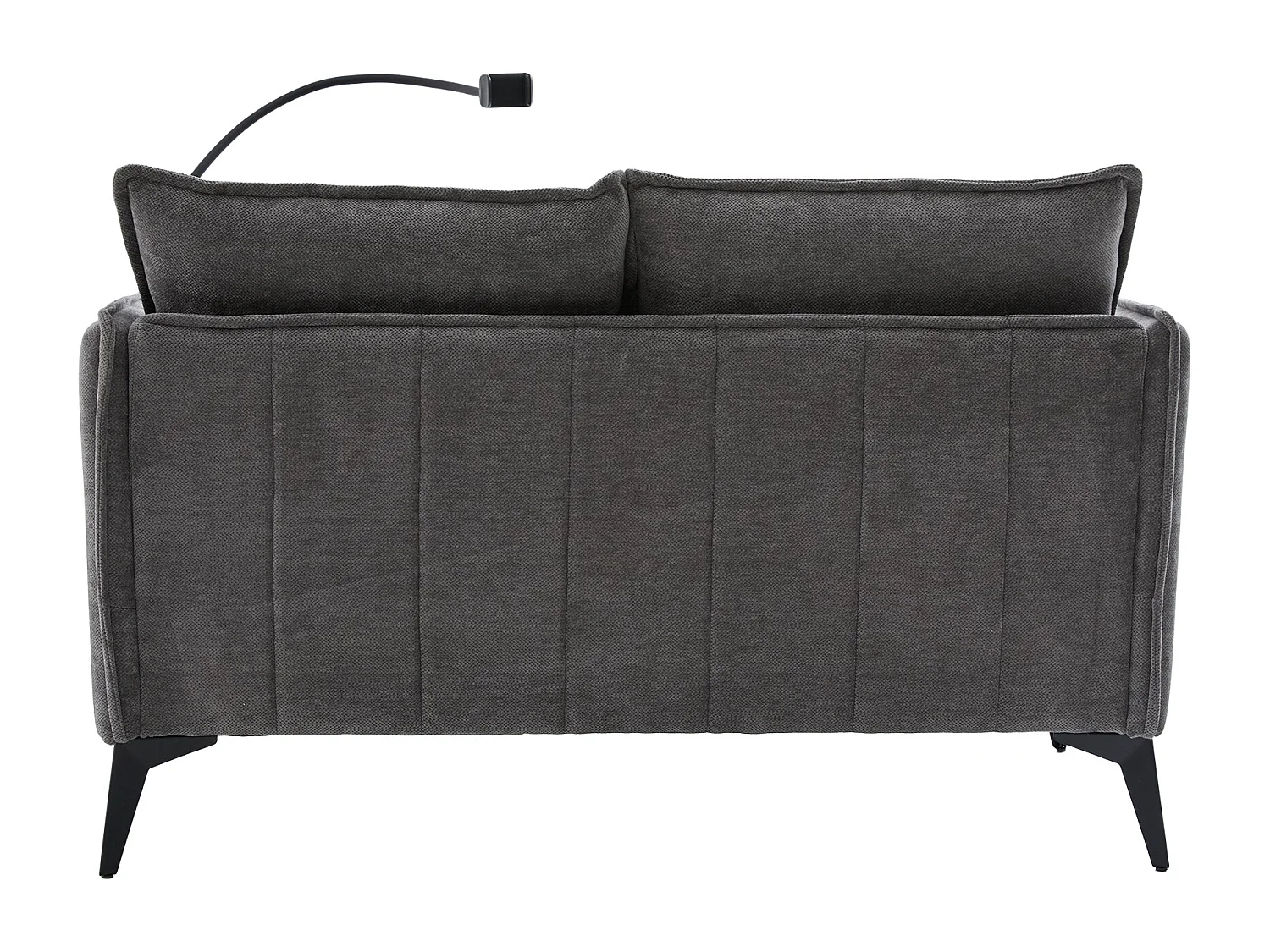 Canapé 2 places gris - Canapé avec poches latérales de rangement et support pour téléphone - pour salon et chambre