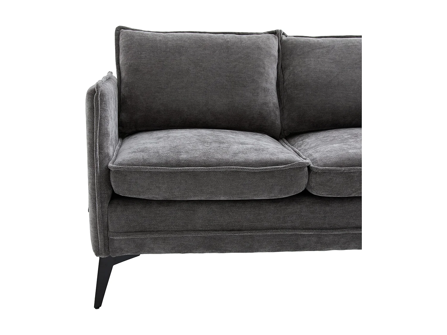 Canapé 2 places gris - Canapé avec poches latérales de rangement et support pour téléphone - pour salon et chambre