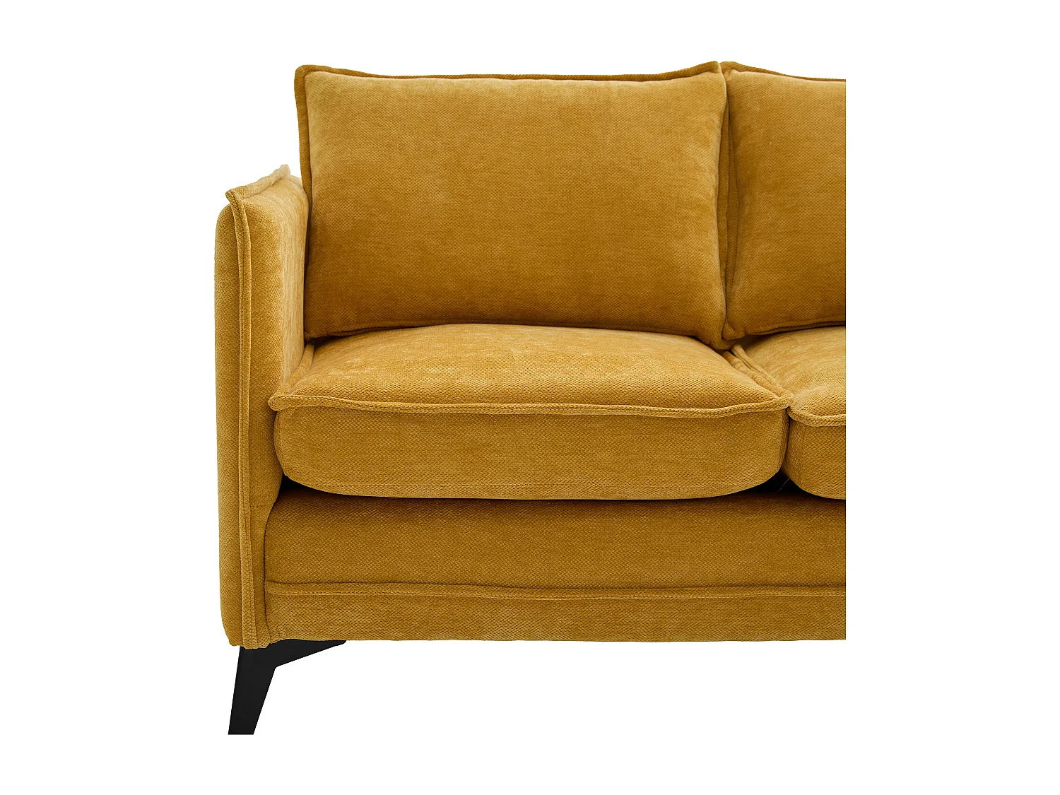 Canapé 2 places jaune - Canapé avec poches latérales de rangement et support pour téléphone - pour salon et chambre