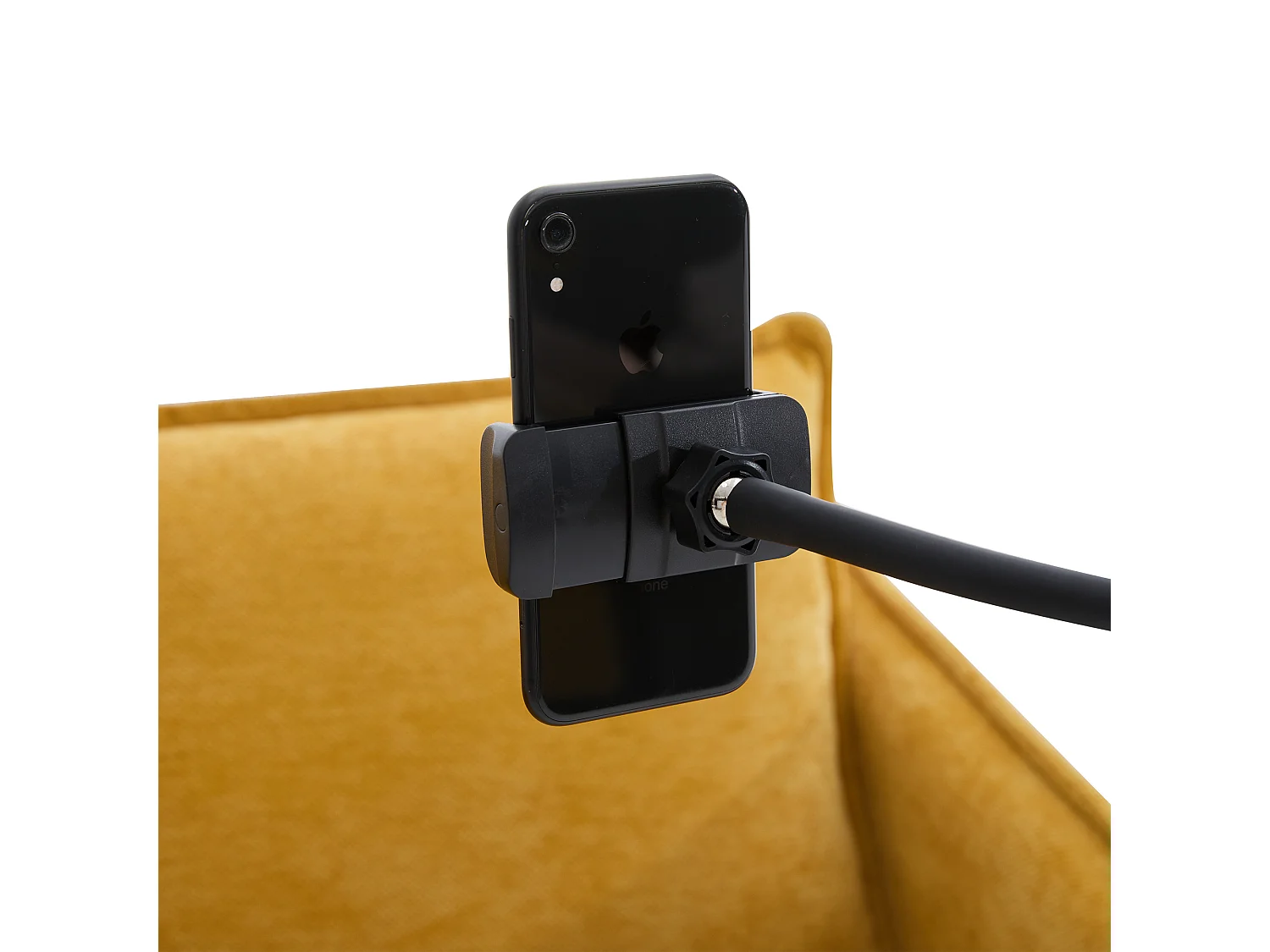 Canapé 2 places jaune - Canapé avec poches latérales de rangement et support pour téléphone - pour salon et chambre