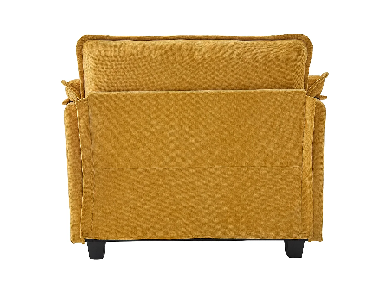 Canapé droit jaune - Canapé avec poches latérales et repose-pieds de rangement - pour salon et chambre