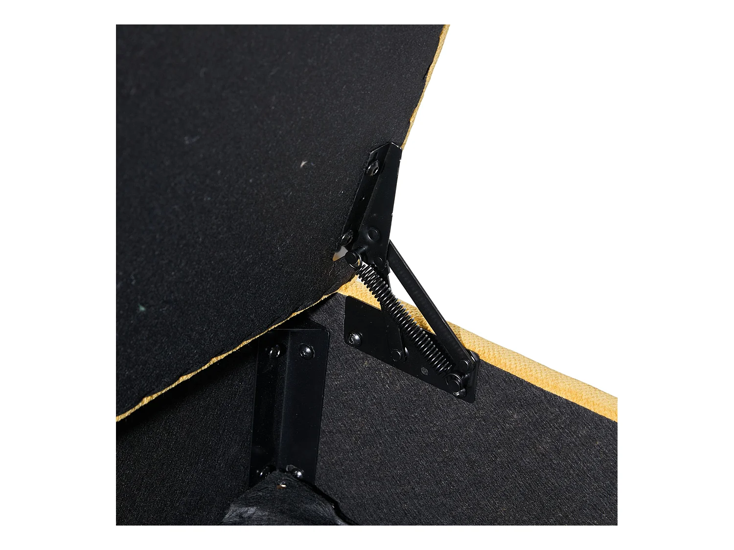 Canapé droit jaune - Canapé avec poches latérales et repose-pieds de rangement - pour salon et chambre