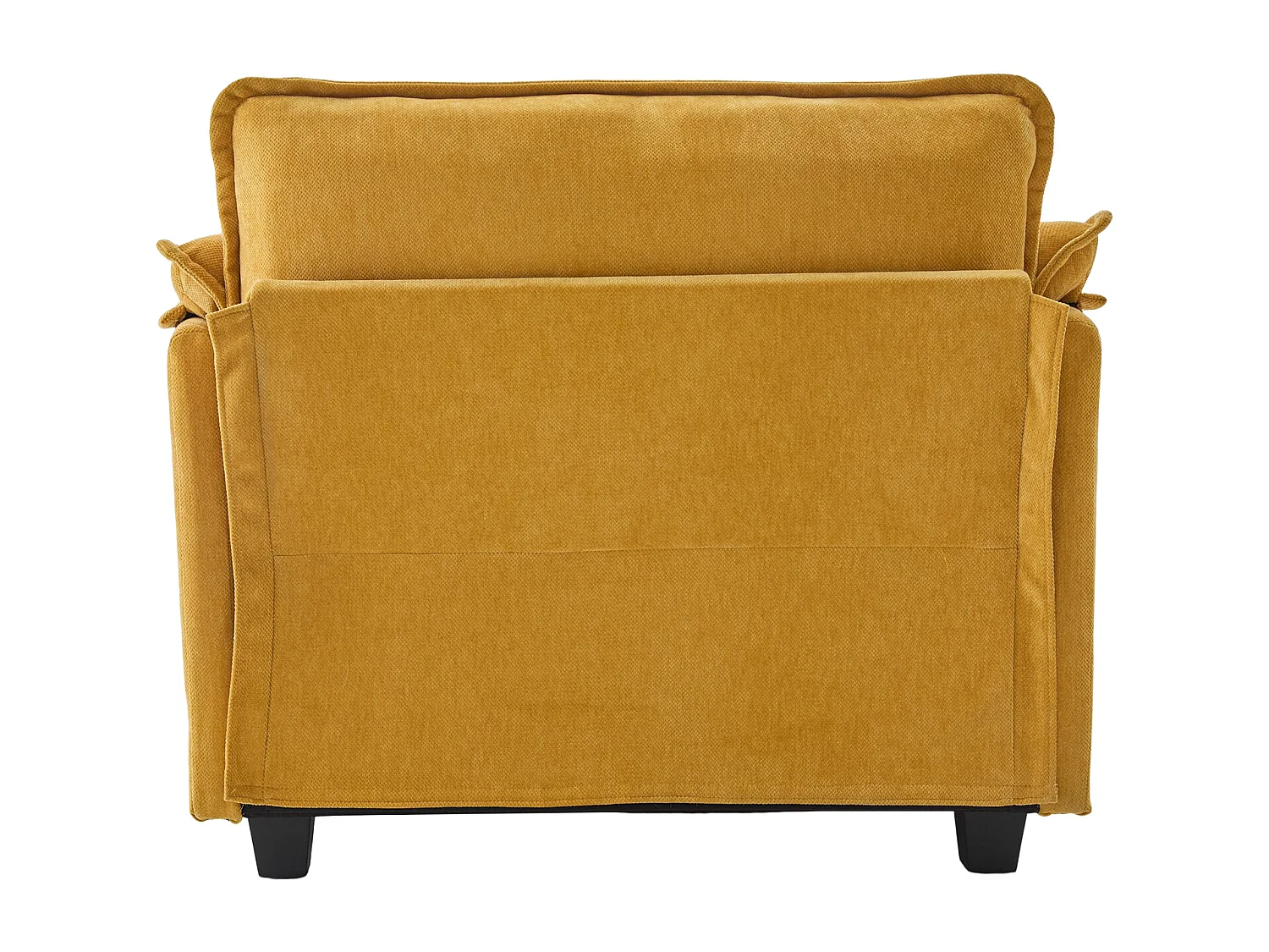 Canapé droit jaune - Canapé avec poches latérales et repose-pieds de rangement - pour salon et chambre