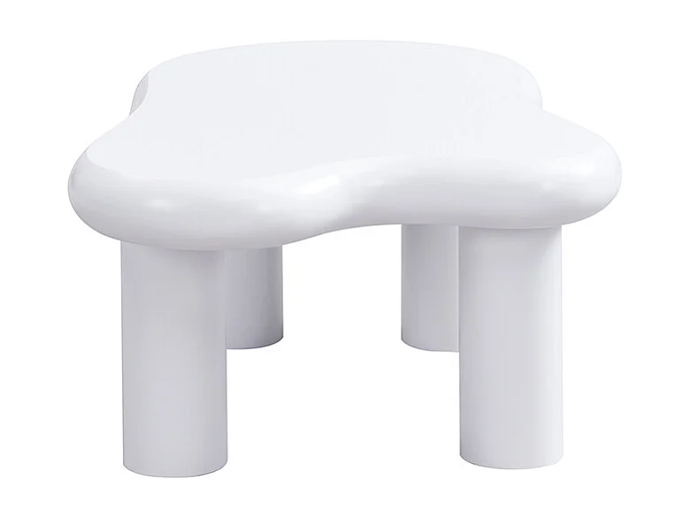 Table basse blanche - Table d'appoint avec éclairage LED et 1 tiroir - pour le salon