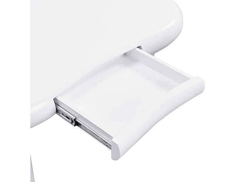 Table basse blanche - Table d'appoint avec éclairage LED et 1 tiroir - pour le salon