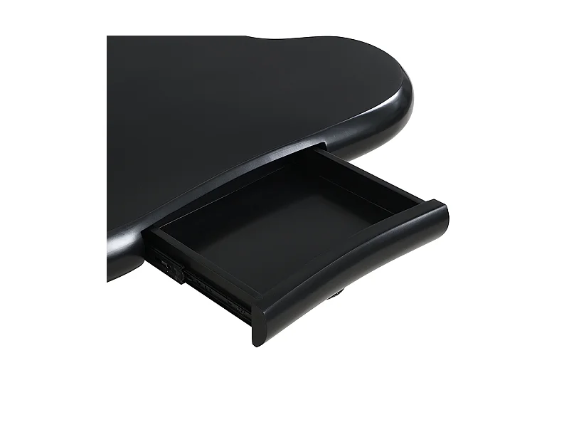 Table basse noir - Table d'appoint avec éclairage LED et 1 tiroir - pour le salon