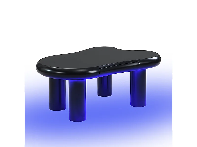 Table basse noir - Table d'appoint avec éclairage LED et 1 tiroir - pour le salon