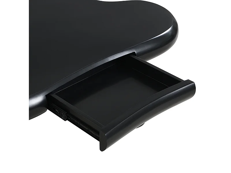 Table basse noir - Table d'appoint avec éclairage LED et 1 tiroir - pour le salon