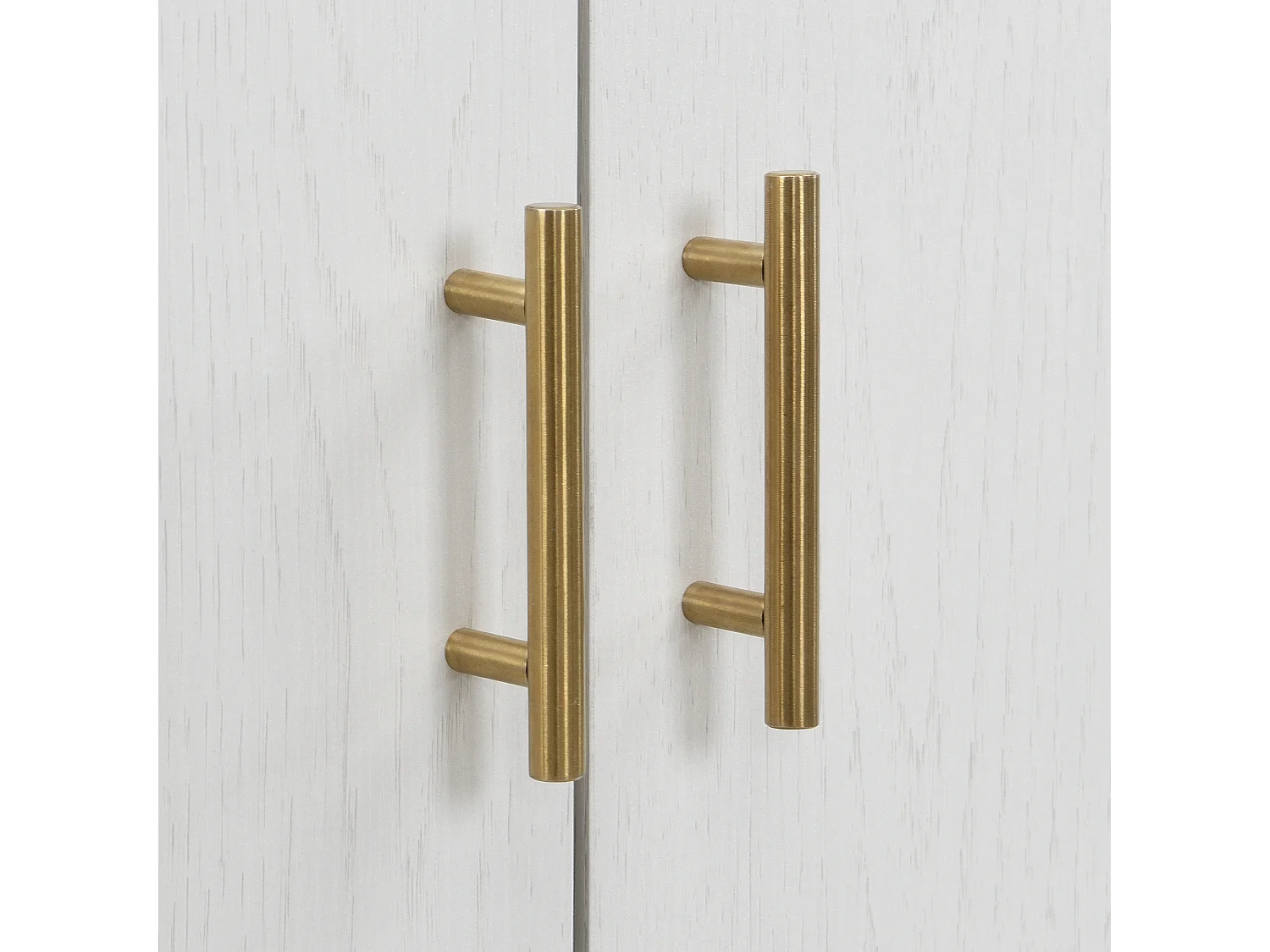 Buffet blanc - Buffet avec 4 portes et pieds en métal - étagères réglables en hauteur - pour salon et salle à manger