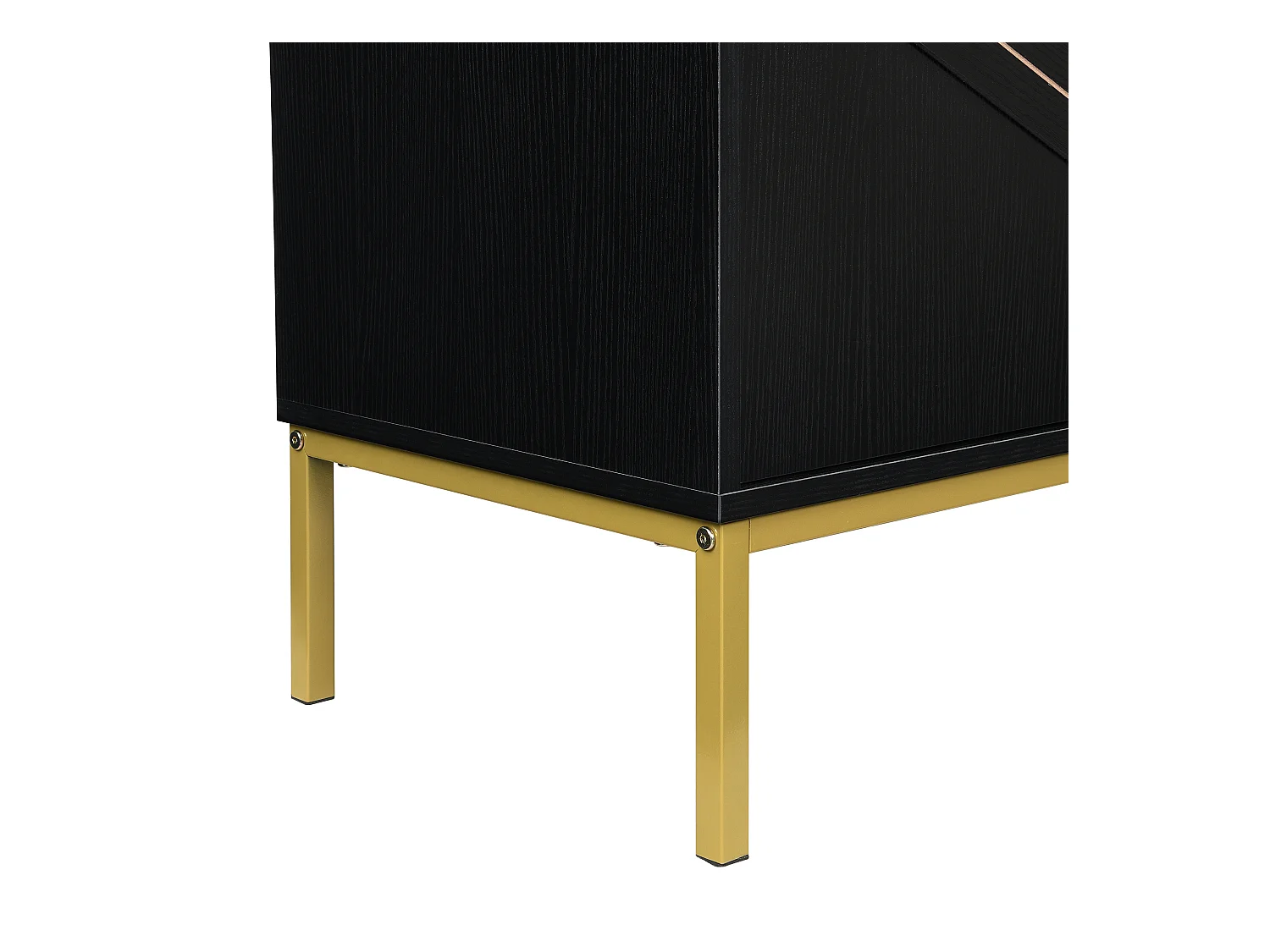 Buffet noir - Buffet avec 4 portes et pieds en métal - étagères réglables en hauteur - pour salon et salle à manger