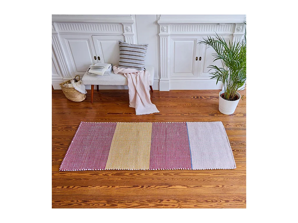 Habitat - Tapis tissé - 75 x 180 cm - Jaune - Design by Floriane Jacques - Cybele