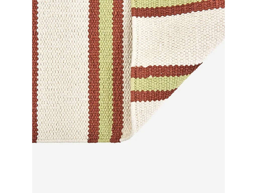 Habitat - Tapis tissé plat en coton - 75 x 180 cm - Vert pistache - Design by Floriane Jacques - Ceylan