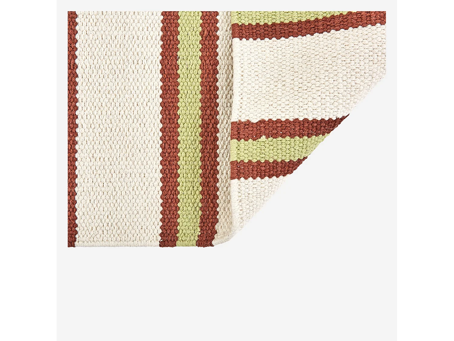 Tapis tissé plat en coton - 75 x 180 cm - Vert pistache - Design by Floriane Jacques