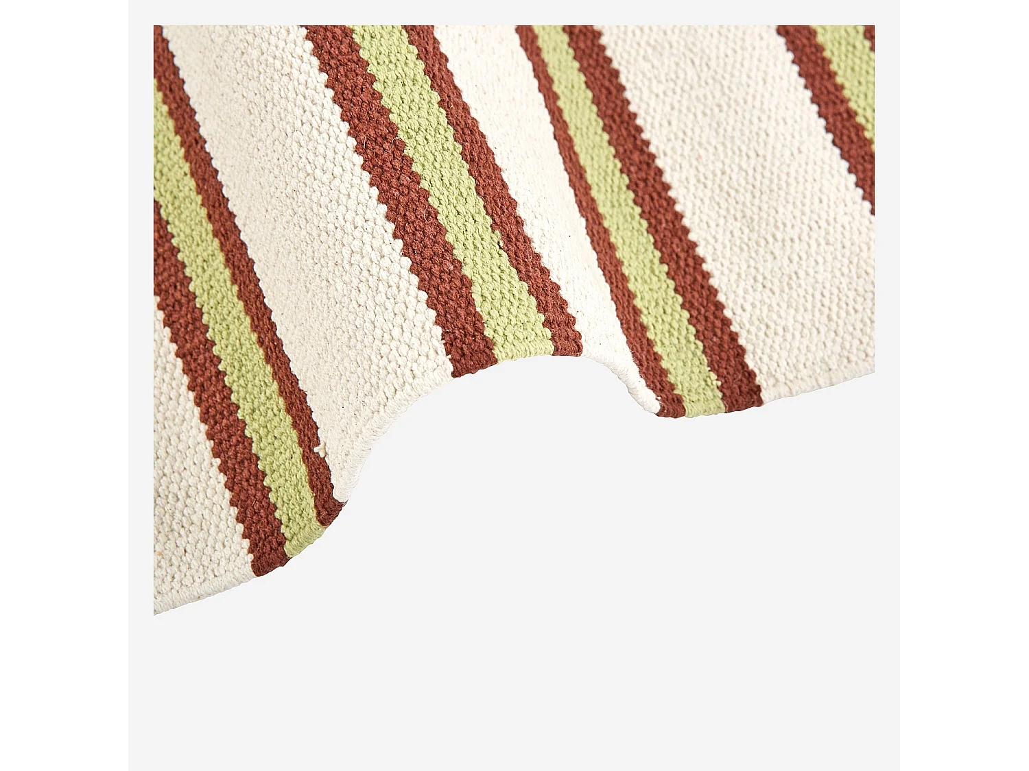 Tapis tissé plat en coton - 75 x 180 cm - Vert pistache - Design by Floriane Jacques