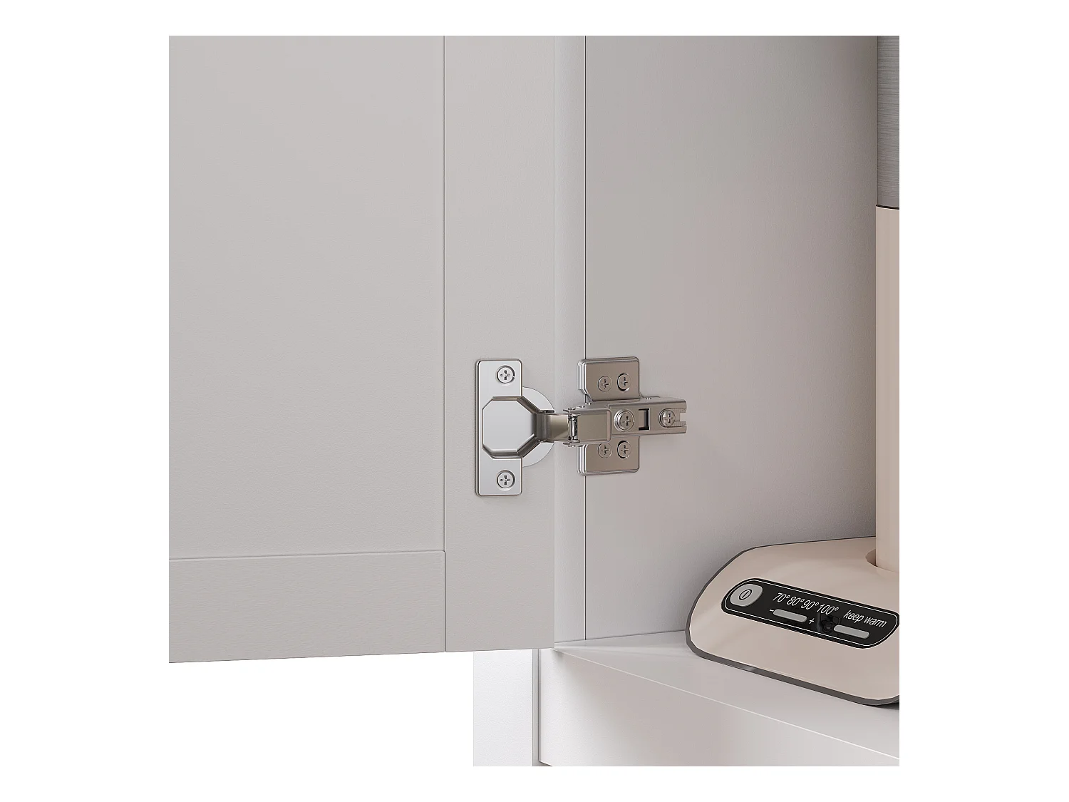 Banc de rangement rembourré, design scandinave, polyester gris avec effet lin, pieds en bois (110x39x45cm)