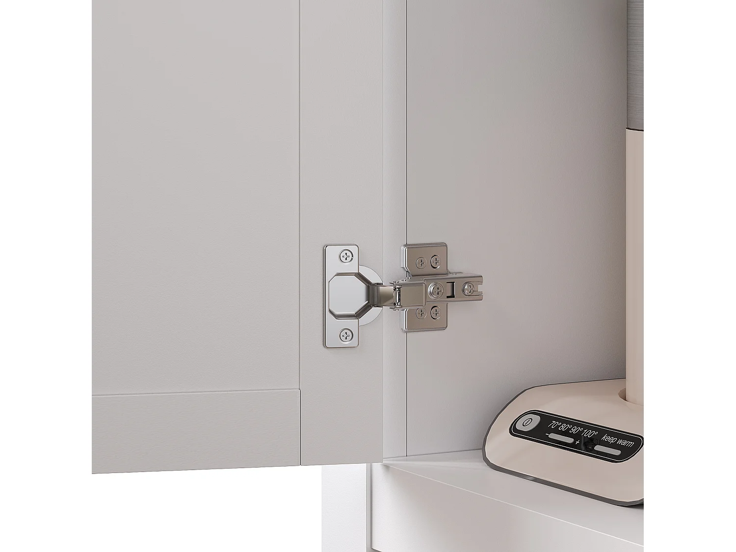 Banc de rangement rembourré, design scandinave, polyester gris avec effet lin, pieds en bois (110x39x45cm)