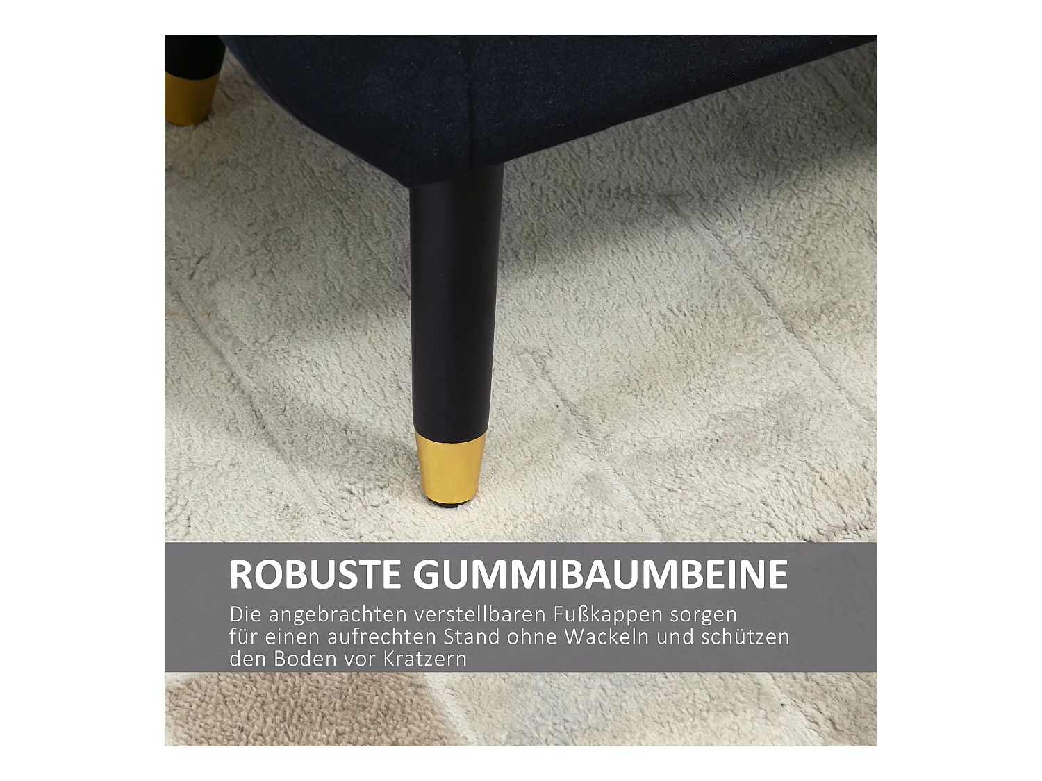 Banc avec rangement, dossier et accoudoirs, tissu velours polyester, bois de caoutchouc, noir (107x42x65 cm)