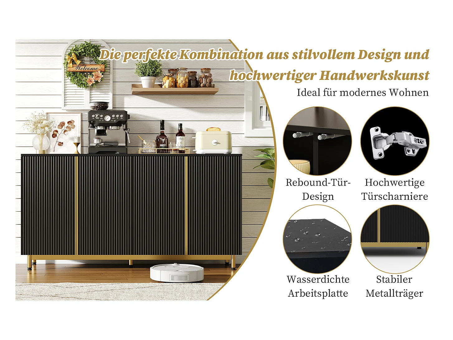 Banc avec rangement, dossier et accoudoirs, tissu velours polyester, bois de caoutchouc, noir (107x42x65 cm)