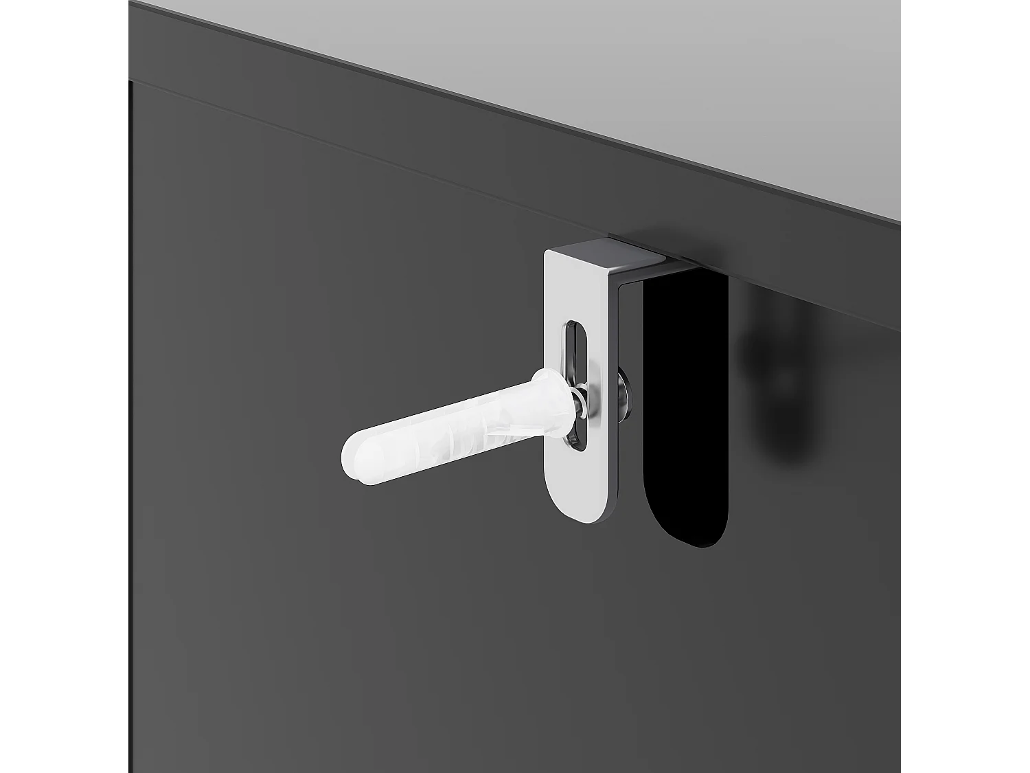 Meuble de rangement pour salle à manger, design minimaliste, MDF, noir, avec portes à anneau rond, 4 portes et 2 tiroirs (140x40x83 cm)