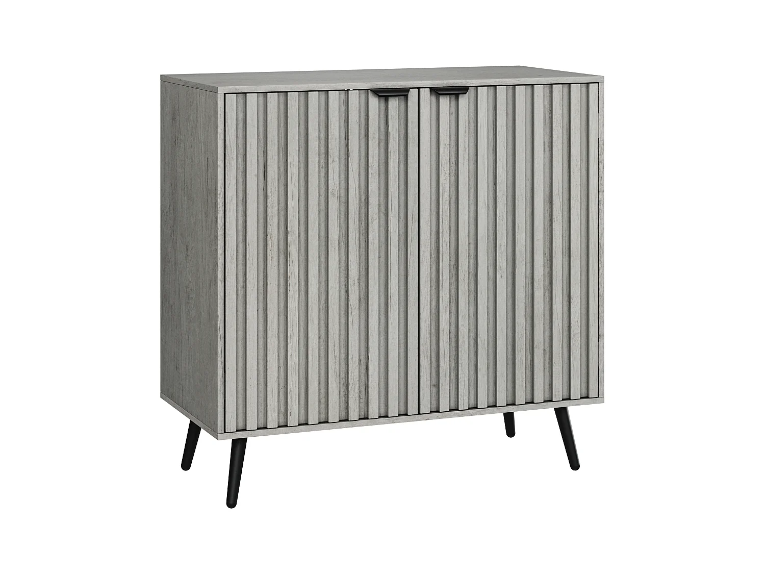 Buffetkast met groefdesign, MDF, grijs, verstelbare planken (80,5x38,2x80 cm)