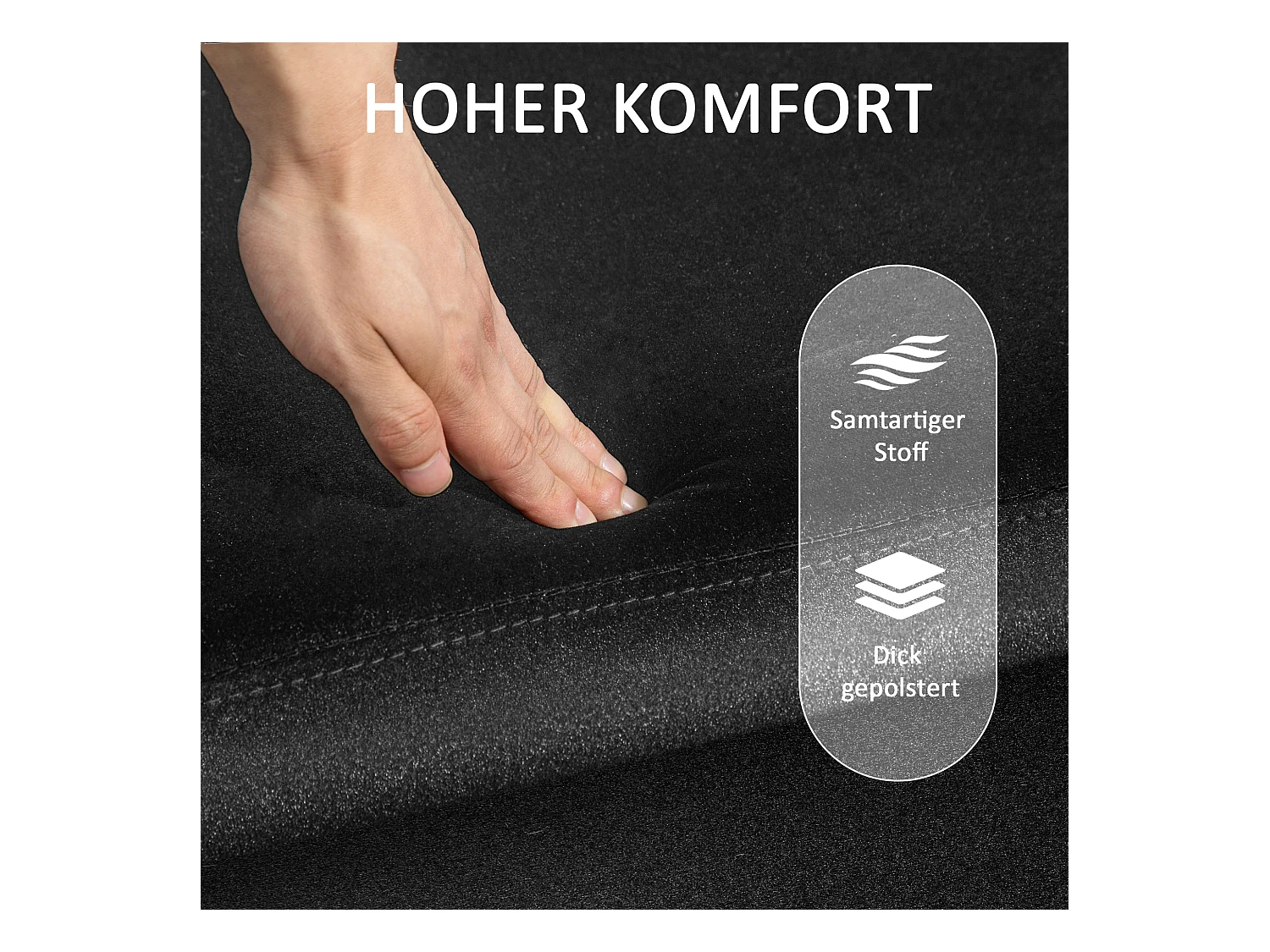 Banc coffre de rangement, tissu et bois, rembourré, noir, multifonctionnel (100x40x42cm)